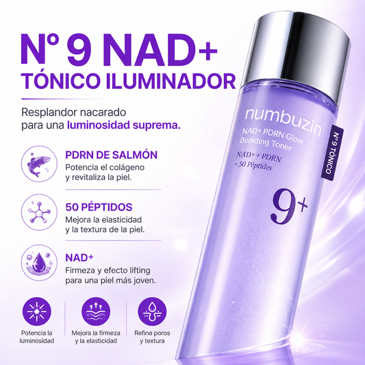 Numbuzin – Tónico Potenciador de Luminosidad NAD+ PDRN N.º 9 – 150 ml