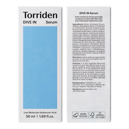 Torriden - Dive-in Low Molecular Hyaluronic Acid Serum, 50ml
