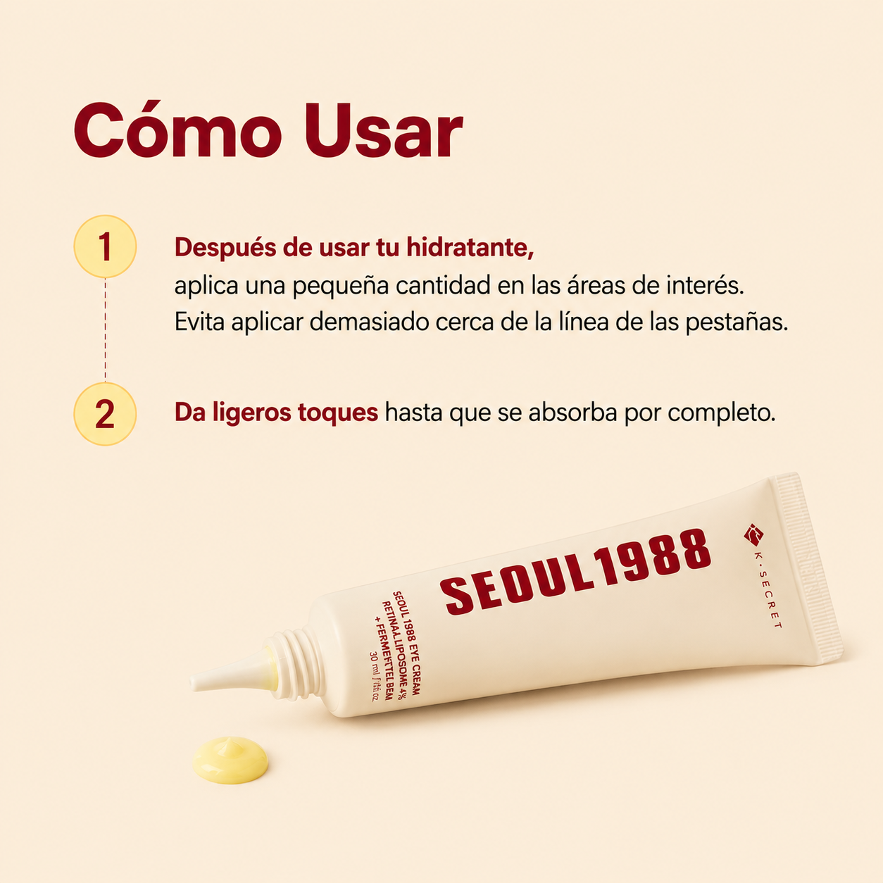 K-SECRET KSECRET Seoul 1988 Crema para ojos, liposoma retiniano 4%, frijol fermentado, 1.0 fl oz / 1.01 fl oz