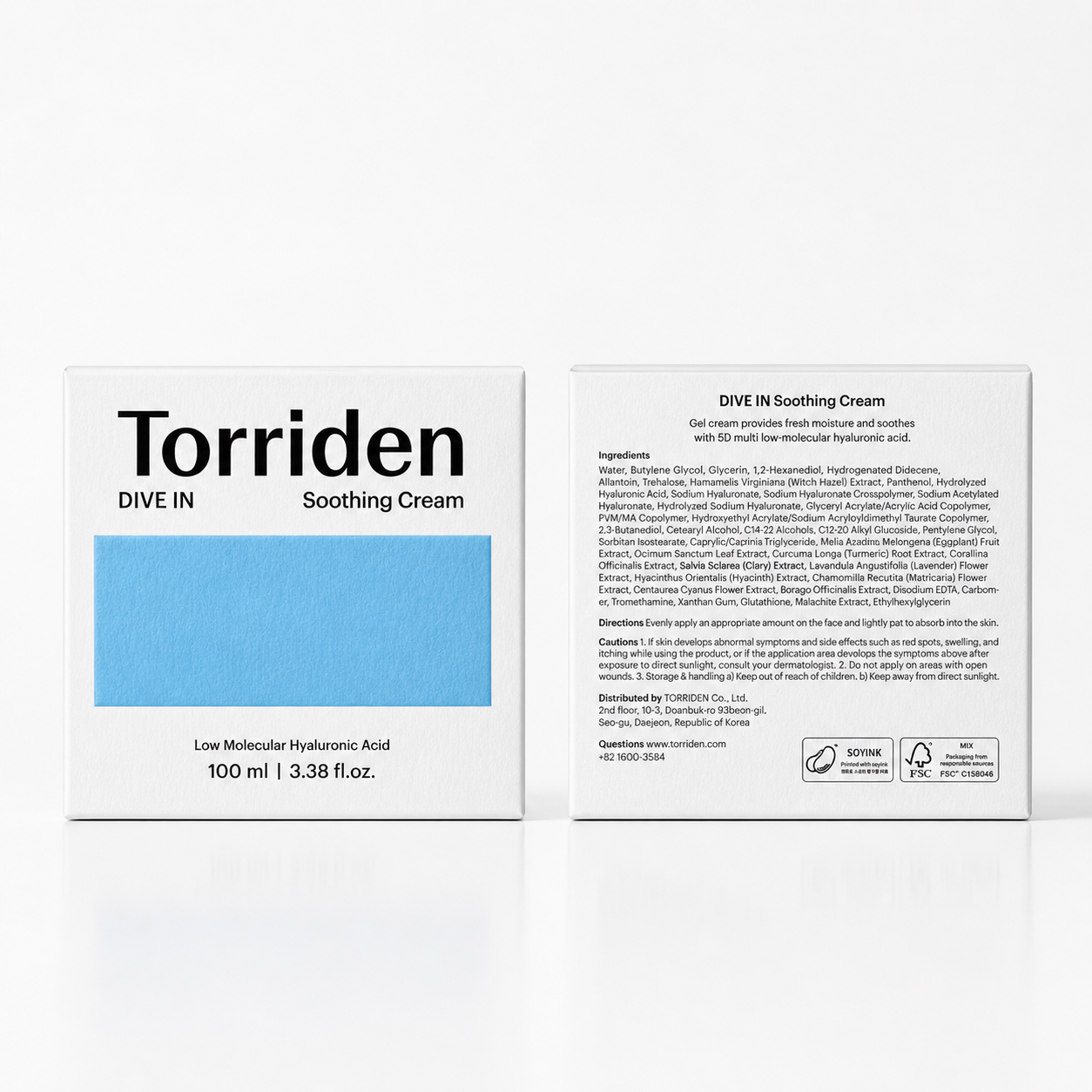 Torriden - Dive-in Hyaluronic Acid Soothing cream, 100ml