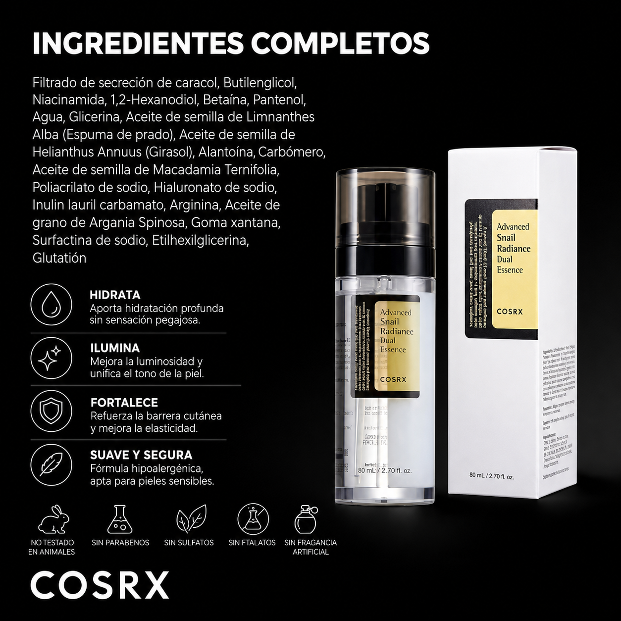 COSRX – Advanced Snail Radiance Dual Essence 80ml