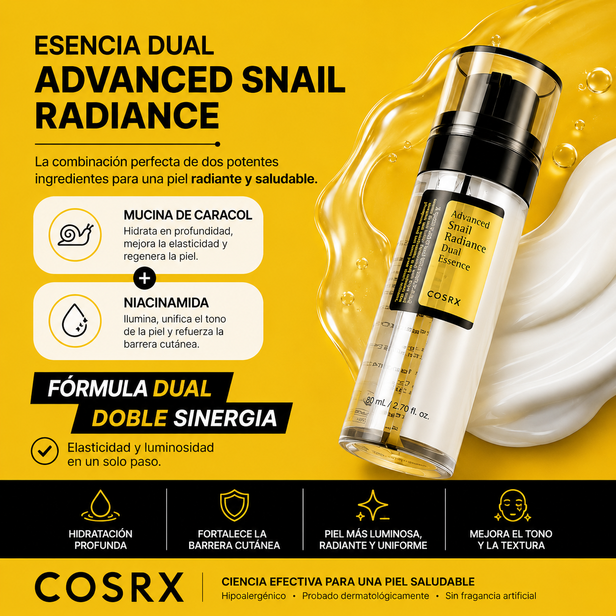COSRX – Advanced Snail Radiance Dual Essence 80ml