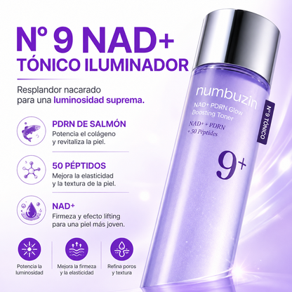 Numbuzin – Tónico Potenciador de Luminosidad NAD+ PDRN N.º 9 – 150 ml