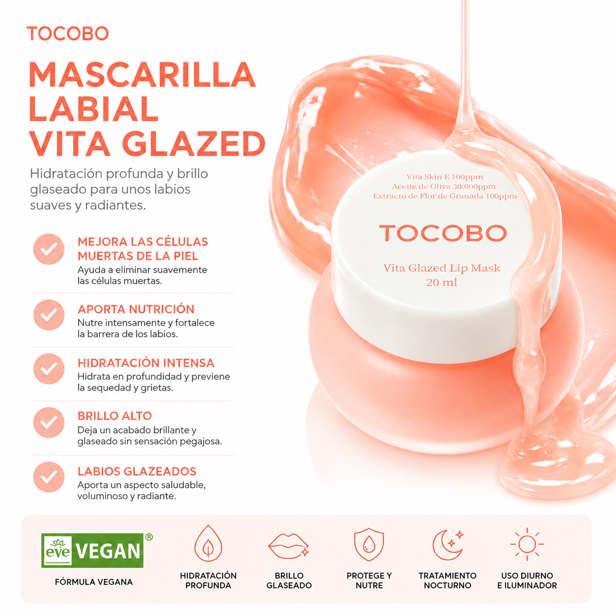 TOCOBO - Vita Glazed Lip Mask, 20ml