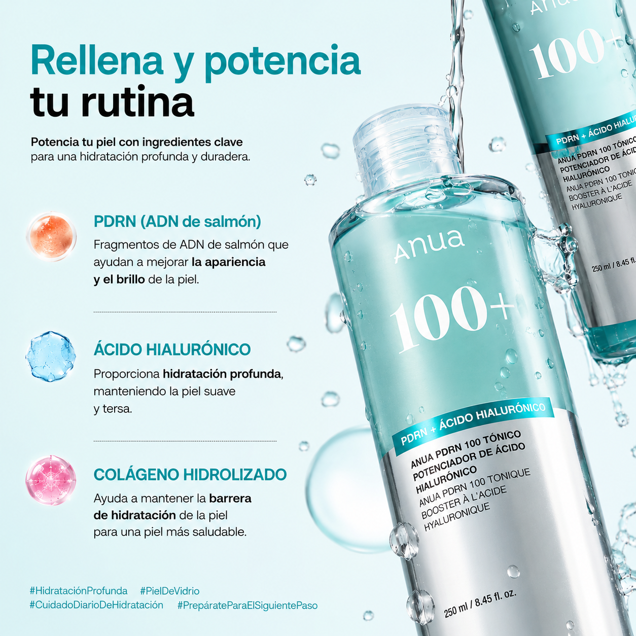 Anua - PDRN 100 Hyaluronic Acid Booster Toner, 250ml