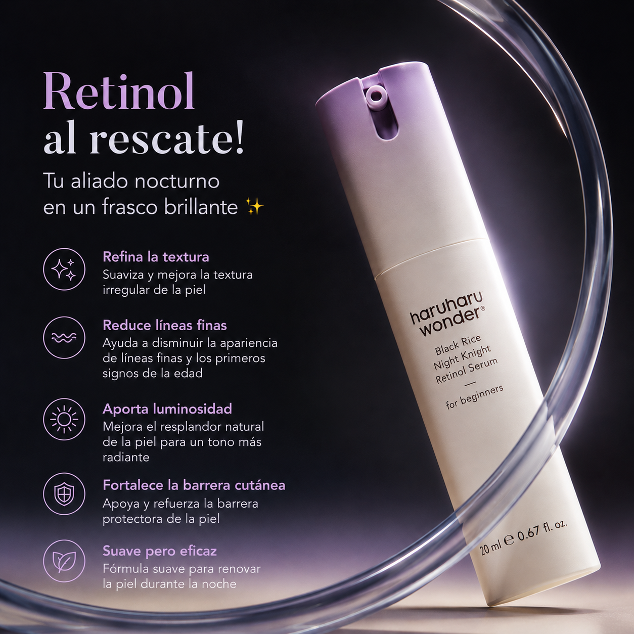 Haruharu Wonder – Sérum Nocturno de Arroz Negro con Retinol