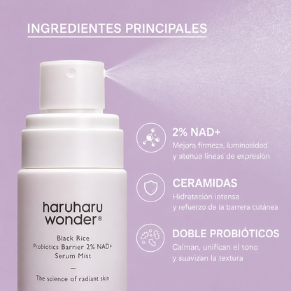 Haruharu Wonder – Bruma Facial con Probióticos de Arroz Negro y 2% NAD+