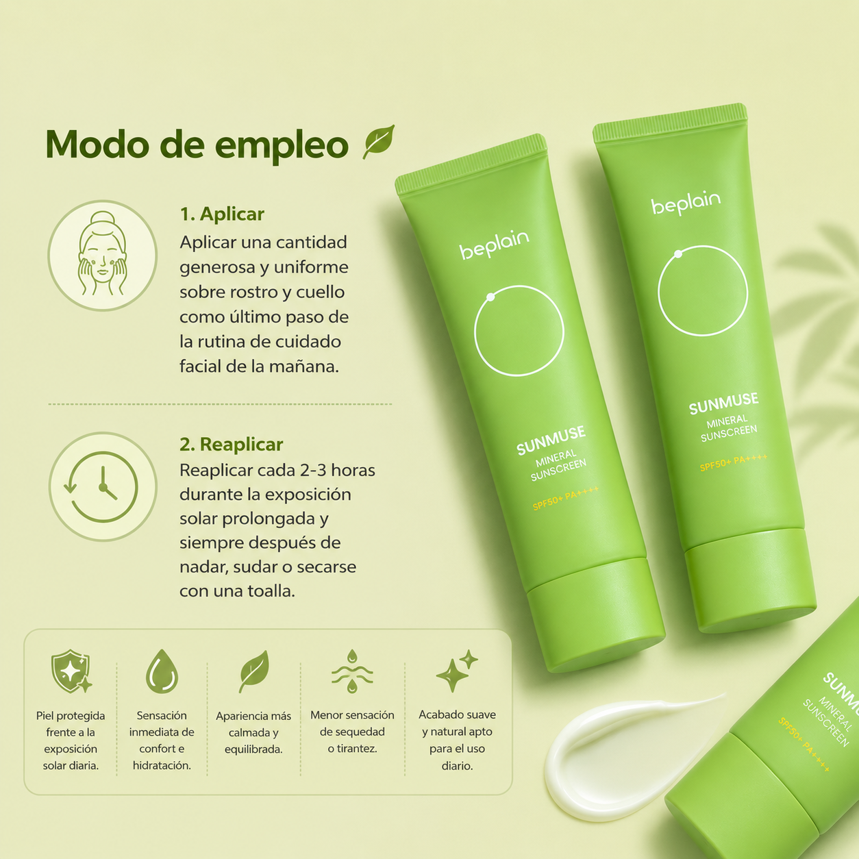 Beplain Sunmuse Protector Solar Mineral SPF50+ PA++++ – 50 ml