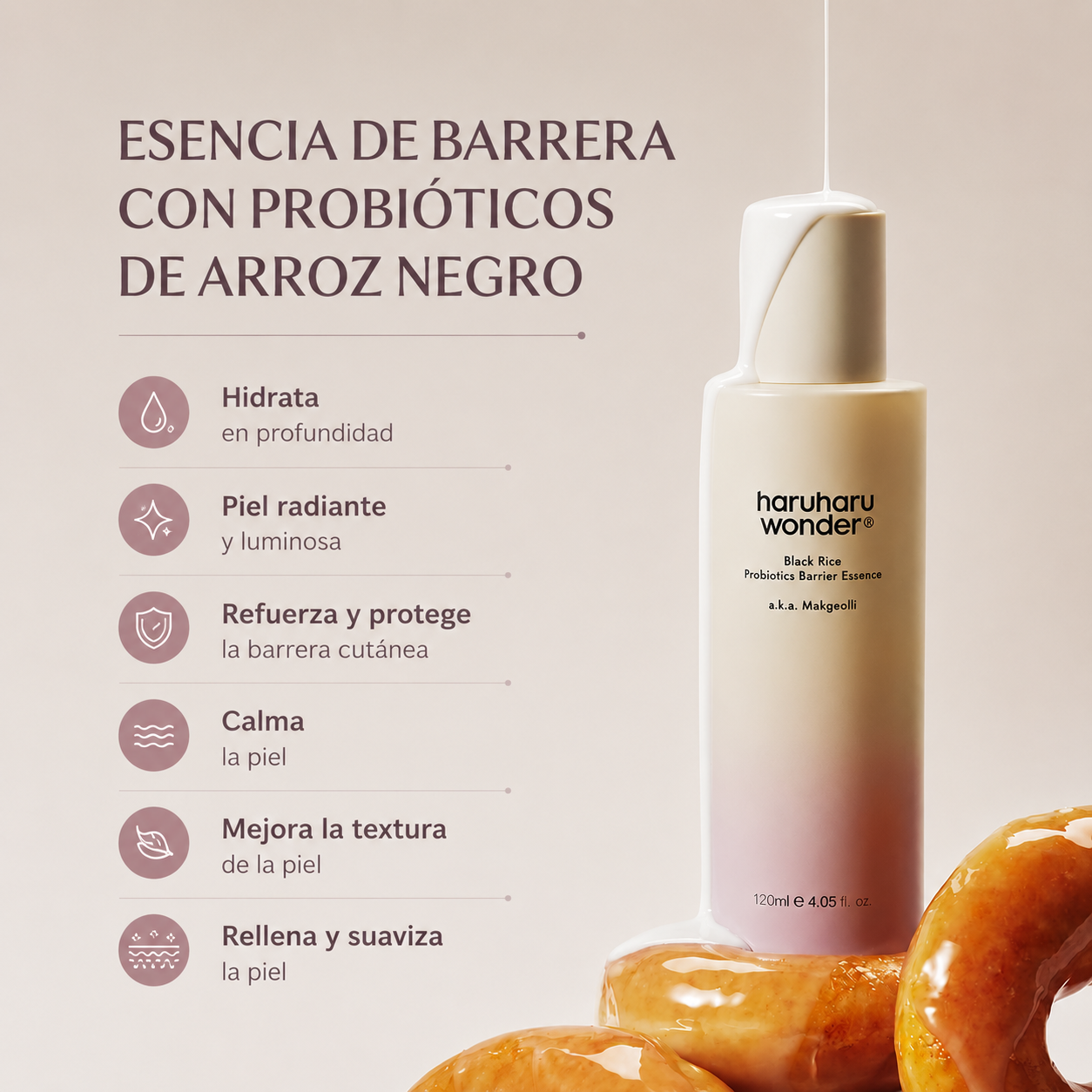 Haruharu Wonder – Black Rice Probiotics Barrier Essence, 120ml