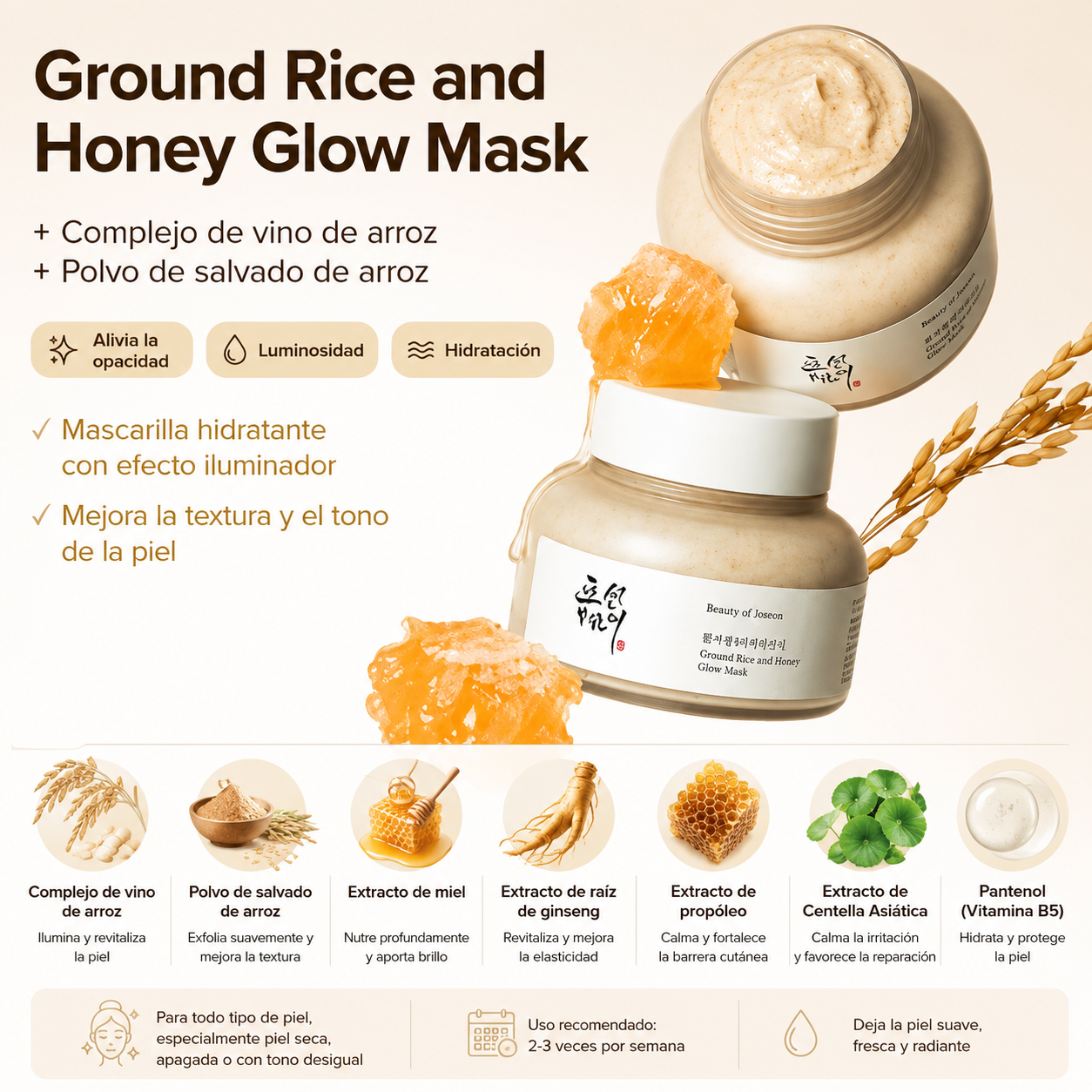 Beauty of Joseon Rice Ground Mask & Honey Glow Mask – 150 ml